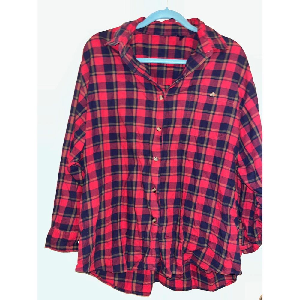 Oversized Red Lumberjack Plaid Shirt